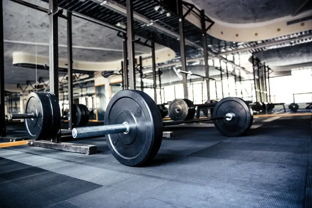 Closeup image of a gym interior with equipment